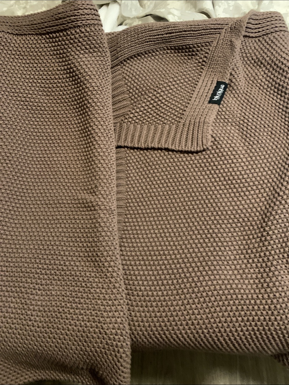 NIC+ZOE Mushroom-Brown Textured Knit Sweater. New